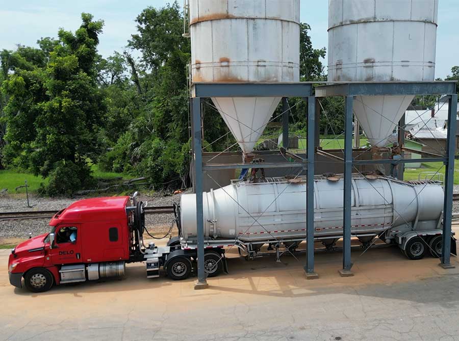Semi Truck loading an Agriculture load for delivery